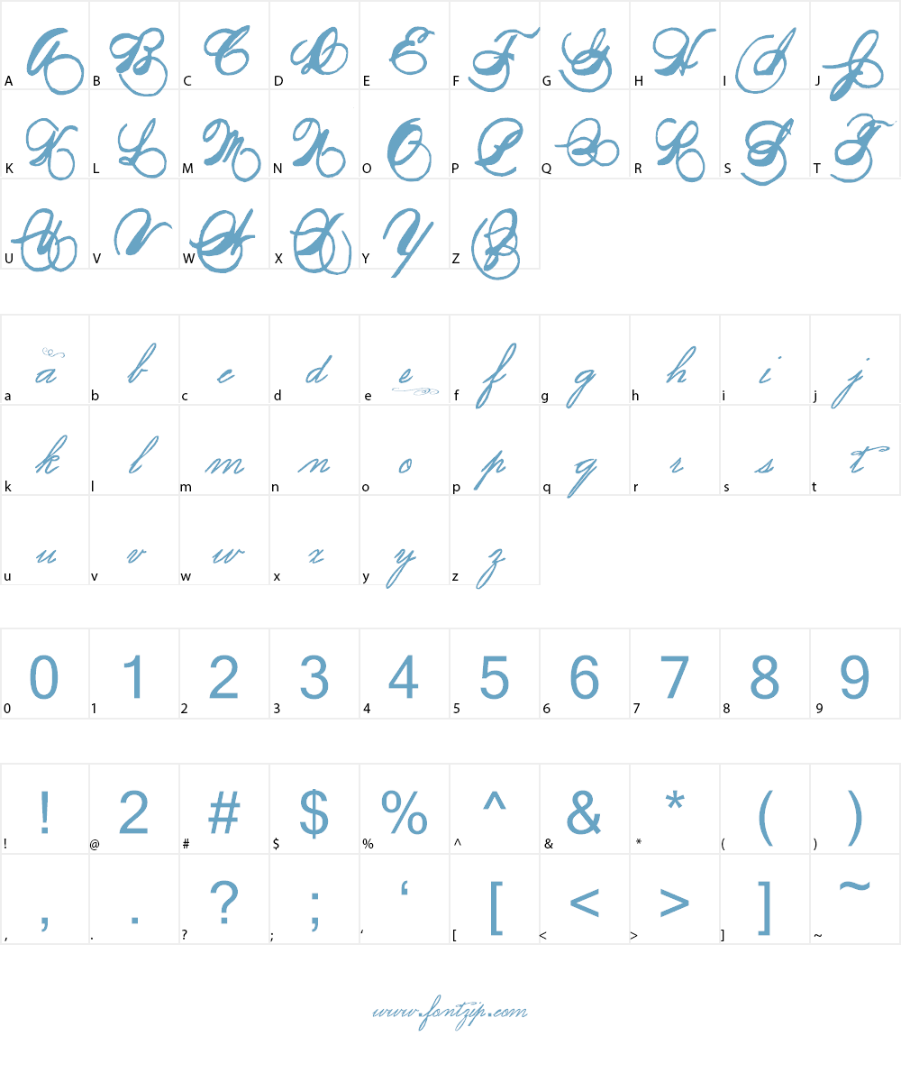 Cherish Is the Word Demo Font Character